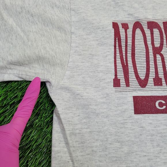 Vintage 90s Northwestern College Shirt Large 21x25 Crop USA - Picture 2 of 15